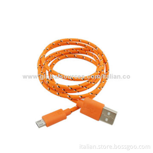 USB 2.0 Fabric Braided Micro Data Charging Cable for Samsung for HTC for cellphone